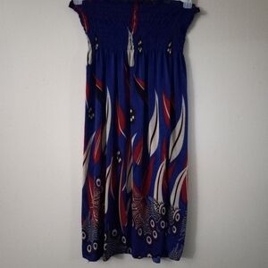 Latin Fashion Strapless Blue Dress sz XXL